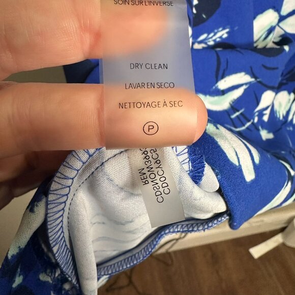 Calvin Klein Sheath Dress Size 6 Floral Blue Career Work Office Professional - Picture 5 of 7